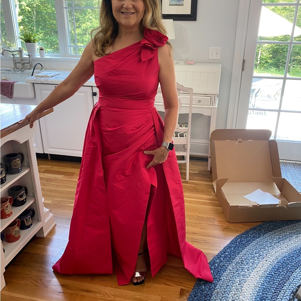 Terri Jon rickie freeman off the shoulder gown